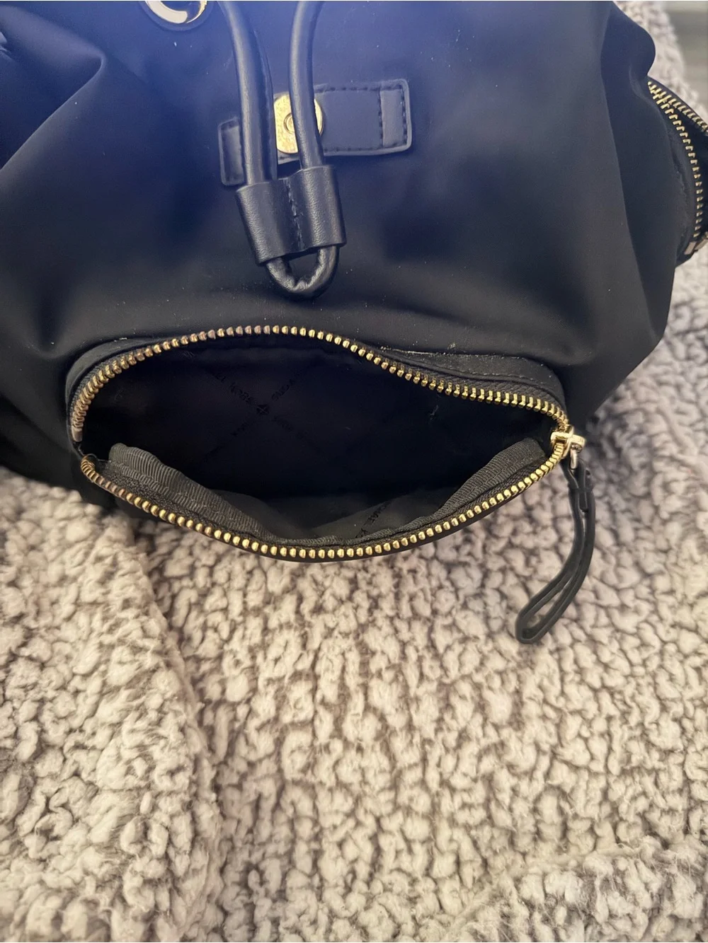 MICHAEL KORS Black Nylon Backpack with Gold-Tone Hardware